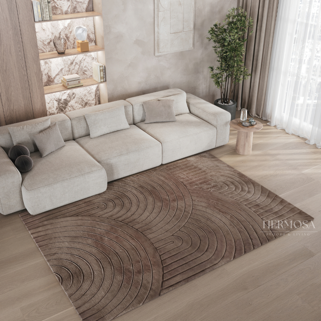 Japandi vloerkleed taupe