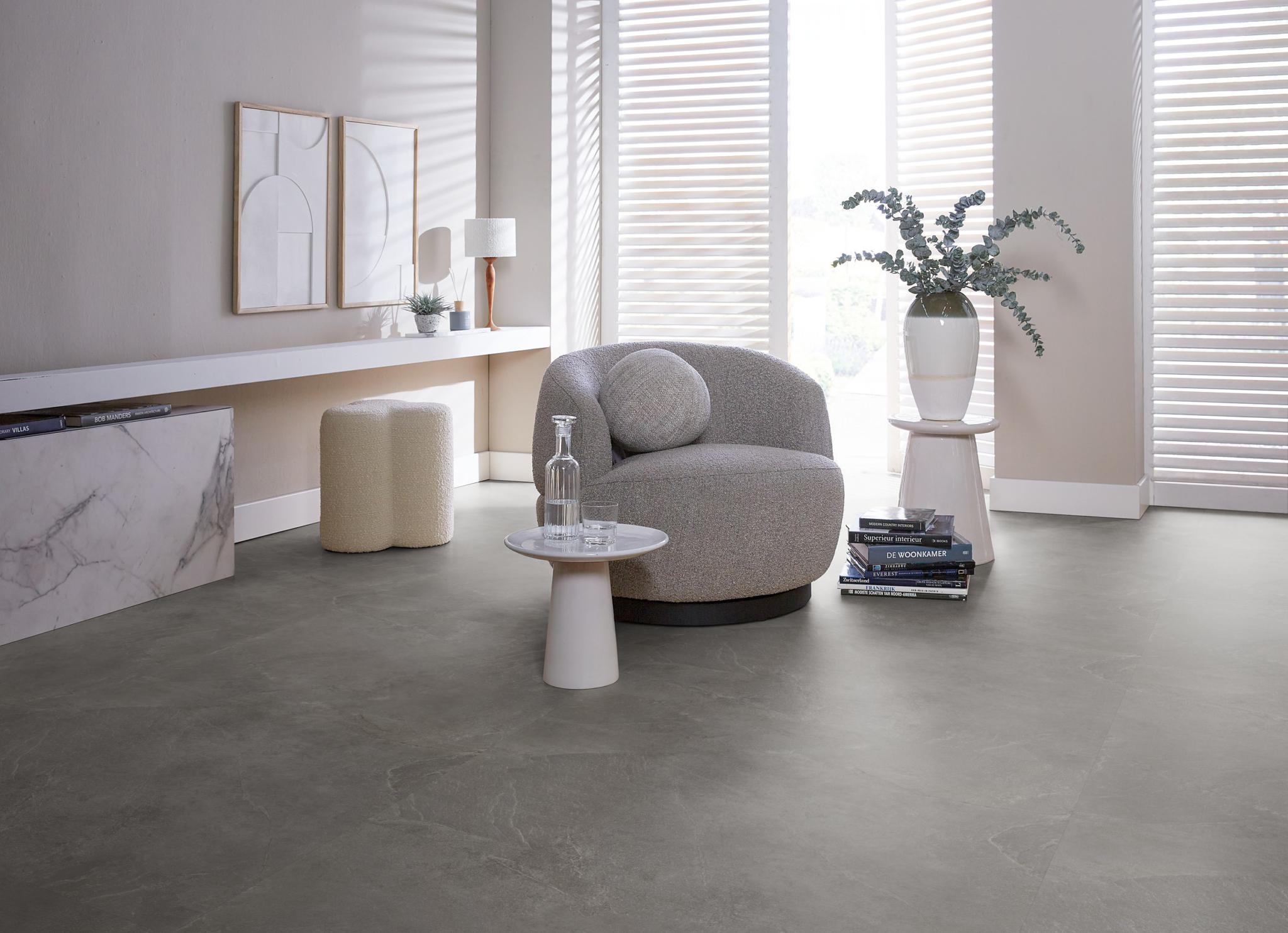 PVC vloertegels James donkergrijs XL