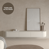 Ronde japandi zwevend tv-meubel matte beige