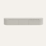 Ronde japandi zwevend tv-meubel matte beige