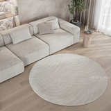 Japandi vloerkleed rond ivory