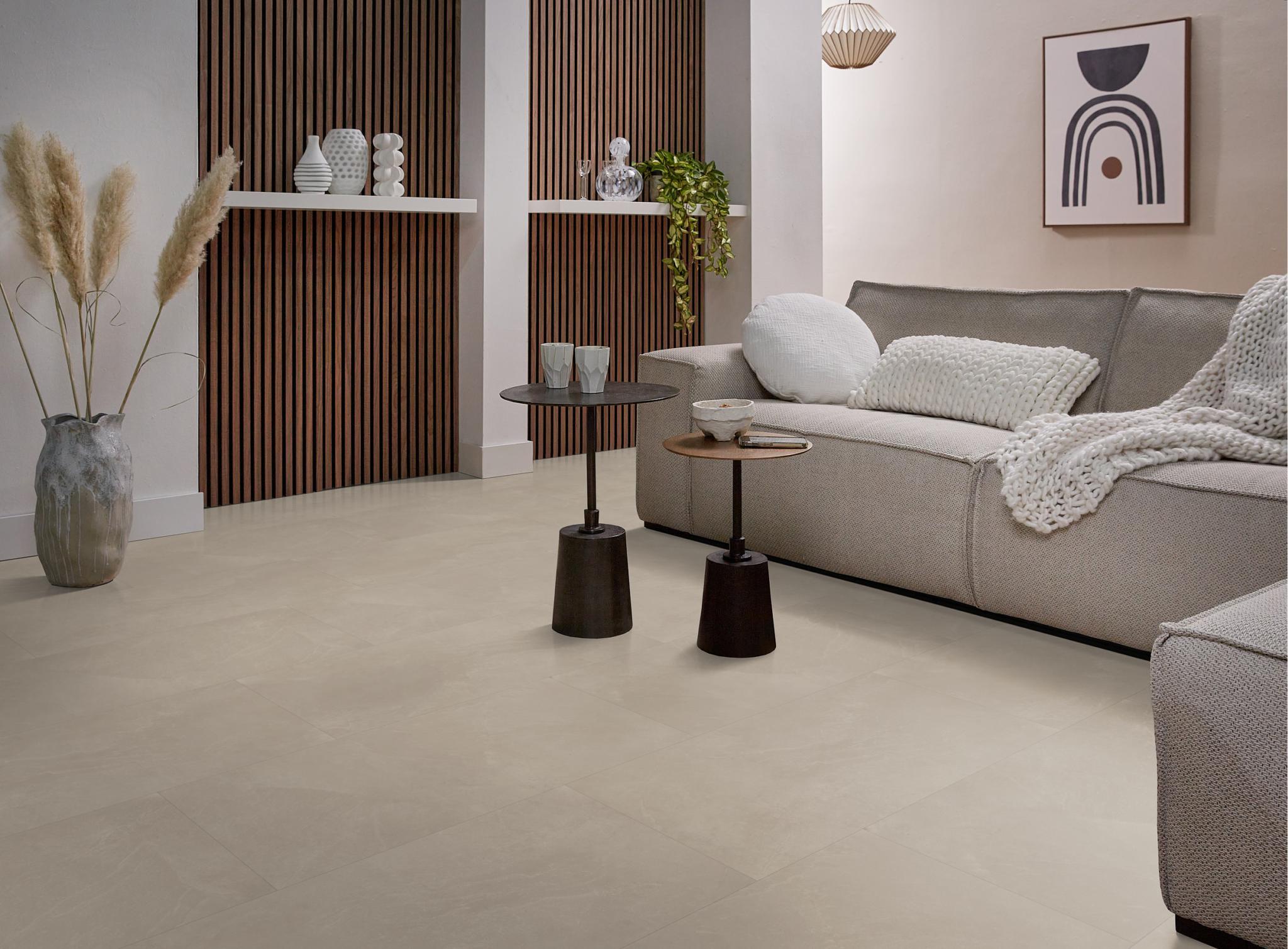Klik PVC vloertegels James warm beige