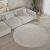 Japandi vloerkleed rond ivory