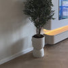Ronde japandi zwevend tv-meubel matte beige